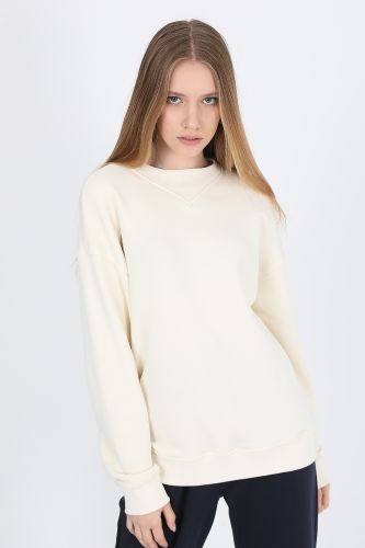 JOHN FRANK WOMAN SPORTS&LOUNGEWEAR CHIC COC SWEATSHIRT EKRU - 6